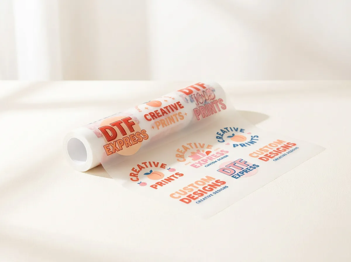 DTF-Transferbogen mit gedruckten Motiven